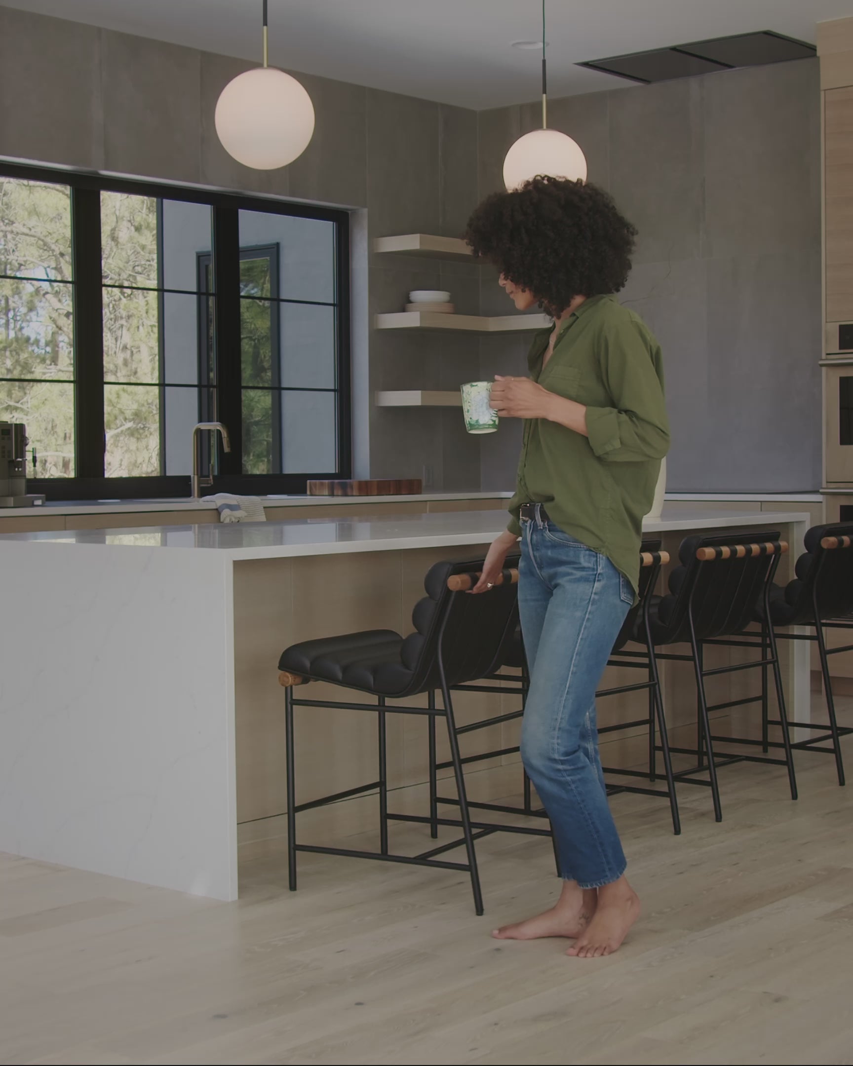 Charcoal Boucle / White Oak / Counter (24" Height)